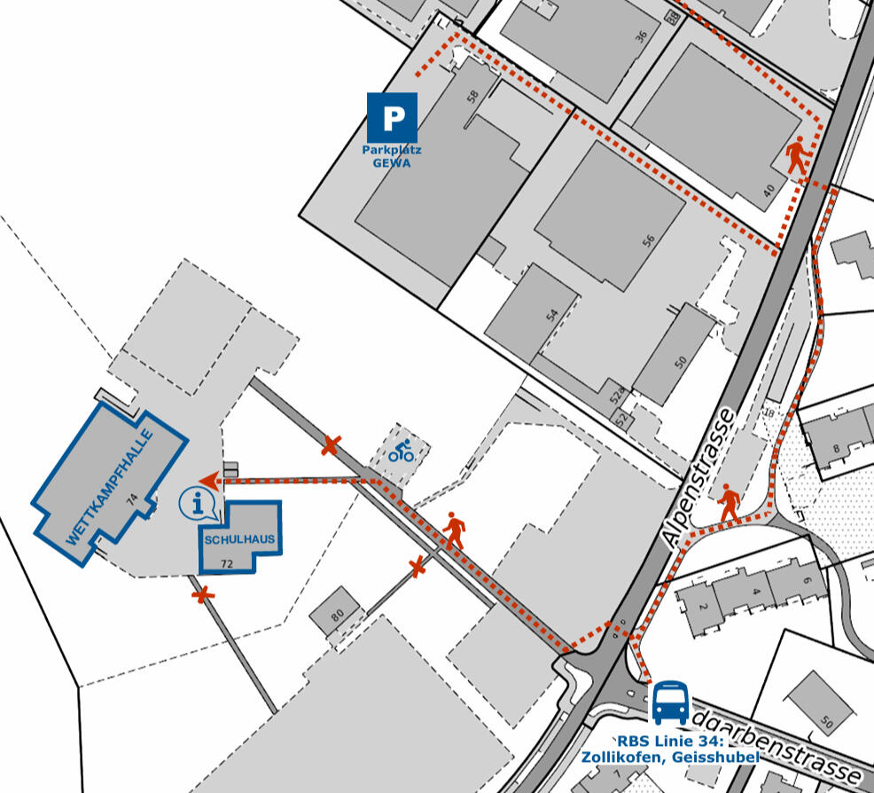 Karte Geisshubelhalle